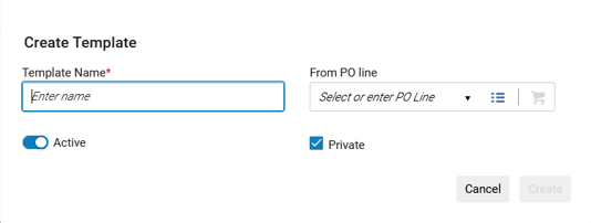 The Create Template dialog box.